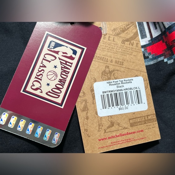 Mitchell & Ness NBA Pixel men's Tee shirt Houston Rockets basketball black large - Picture 7 of 7